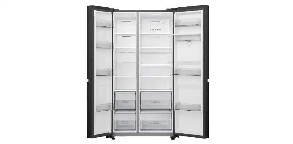 Hisense No-Frost Side By Side Refrigerator, 649 Liters, Inverter, Black - RS5N668SMFA1