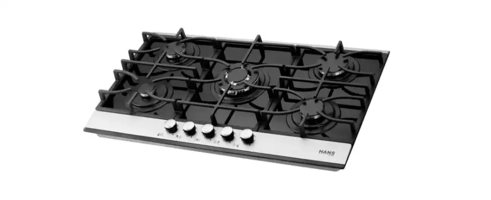 Hans Built-in Hob, 5 Burners, 90 cm, Black / Silver - HANS 9210-19 Black/Silver