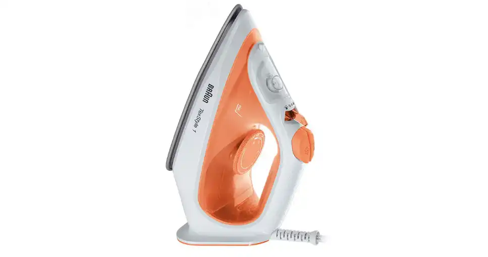 Braun TexStyle 1 Steam Iron , 1900 Watt , Non-Stick Sole , Orange - SI10090R (With Raya Warranty)