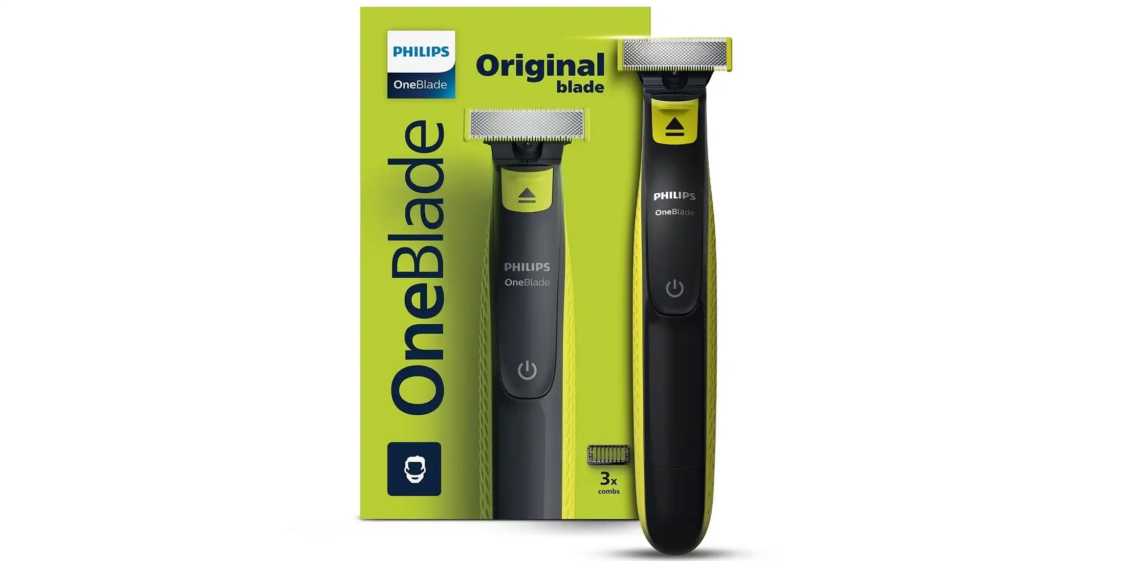 ماكينة حلاقة فيليبس OneBlade مع 3 أمشاط، مقاومة للماء، أسود - QP2724/10