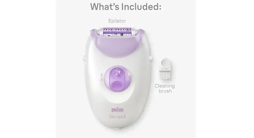 Braun Silk-Epil 3 Epilator Wet & Dry White and Purple - SE 3000