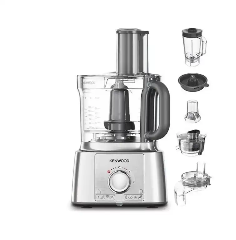 Kenwood Multipro Express Food Processor, 3.0 Litre Bowl With Express Serve, 1.2 Litre Blender, Dough Hook, Whisk, 3 Slicing and Grating Discs, Multi Mill, 1000 Watts, Silver - FDP65.880SI - E