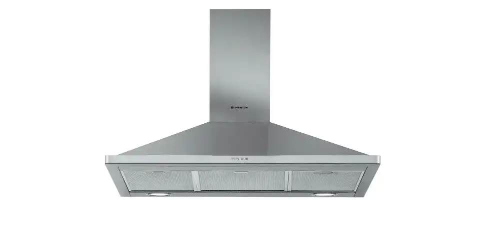 Ariston Bundle of Built-In Pyramid Hood, 90 cm, Stainless Steel - AHPN 9.4F LM X + Built In Gas Hob, 6 Burners, 90 Cm, Silver - GESM 55 IX A 30 + Built In Gas Oven With Electric Grill, 97 Lit