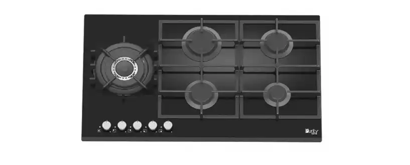 Bundel of Purity Built-In Gas Hob, 5 Burners, Heavy Duty Grids, 90 Cm, Black - HPT912G + Built-In Oven with Grill, Gas, 90 cm, Black - OPT903GG + Classico Hood, 3 speed, 90 cm, Black - PTSLIM