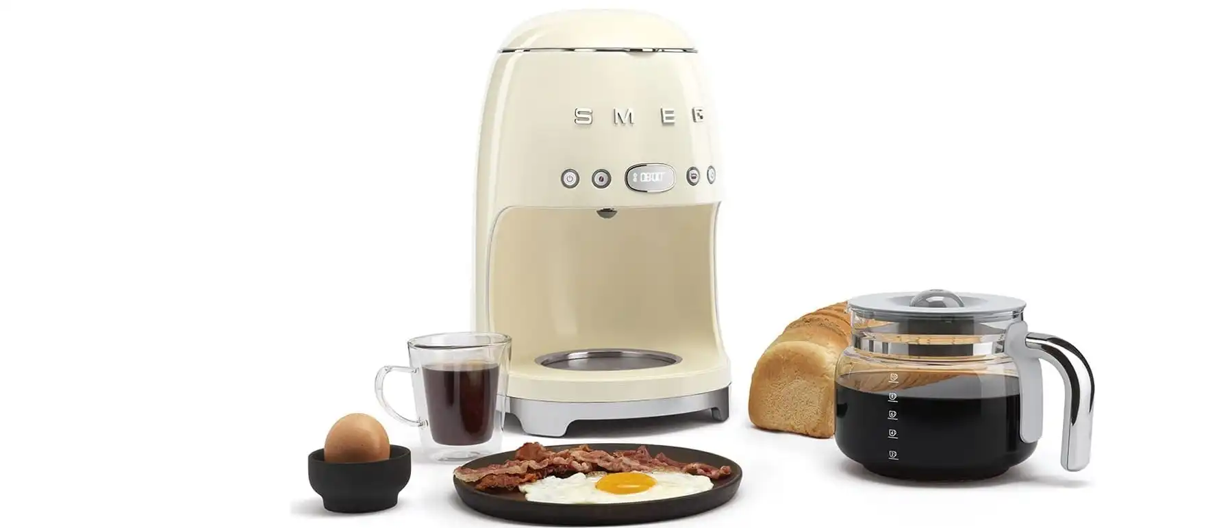 smeg 50's Style Filter Coffee Machine, 1050 W, Cream - DCF02CREU