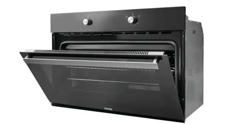 Hans Built in Gas Oven with Grill and Cooling Fan, 90 cm, Black - NERO FGH 4405 BB