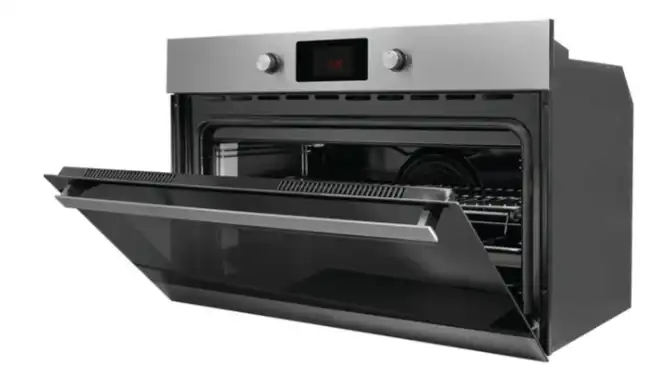 Hans Built in Gas Oven with Grill and Cooling Fan, 90 cm, Silver / Black - NERO FGH 4405 XB