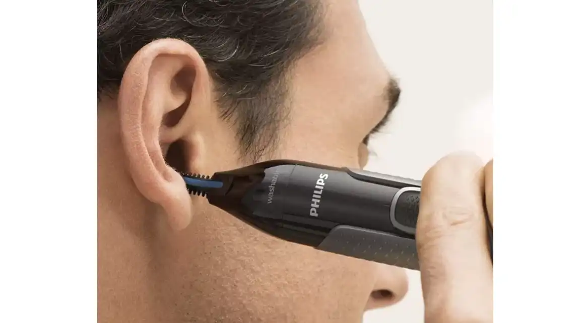 أداة تشذيب شعر الأنف والأذن والحاجبَين فيليبس، أسود -NT3650/16