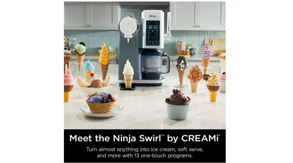 Ninja Swirl by CREAMi Soft Serve & Ice Cream Maker ninga nc701  Silver