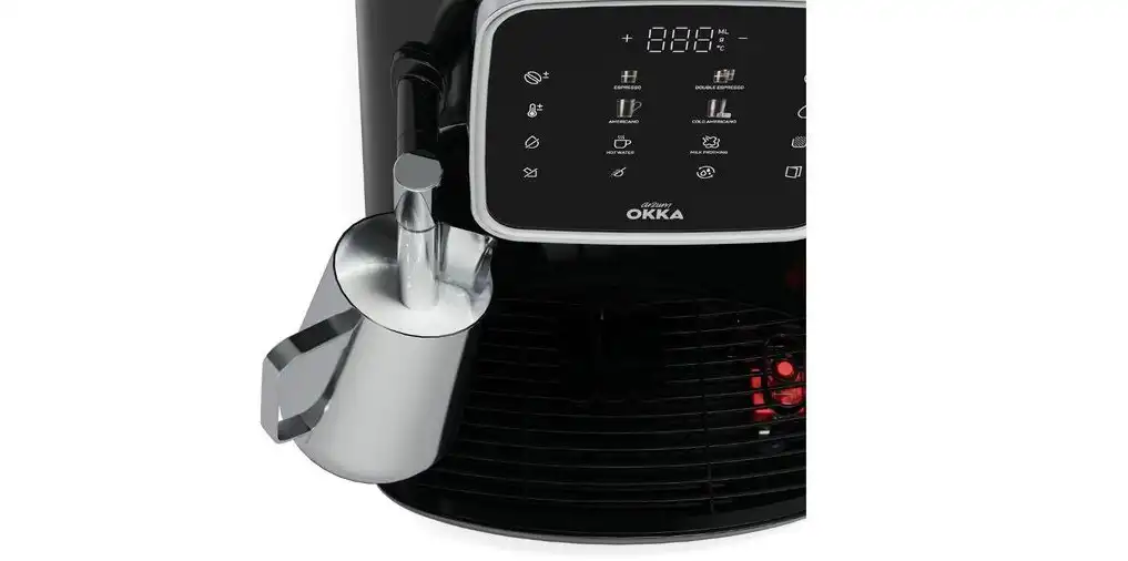 Okka Pro Fully Automatic Espresso Machine, Two-cup capacity, 1450 watts, Black / Silver - OK0030-05