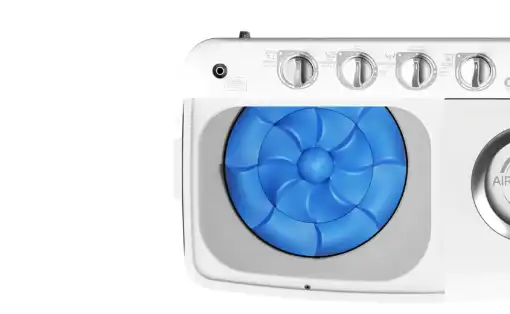 Midea Half-Automatic Top Loading Washing Machine, 12 kg, 2 Tubs, White, MTE02W120/W (with Miraco Warranty)