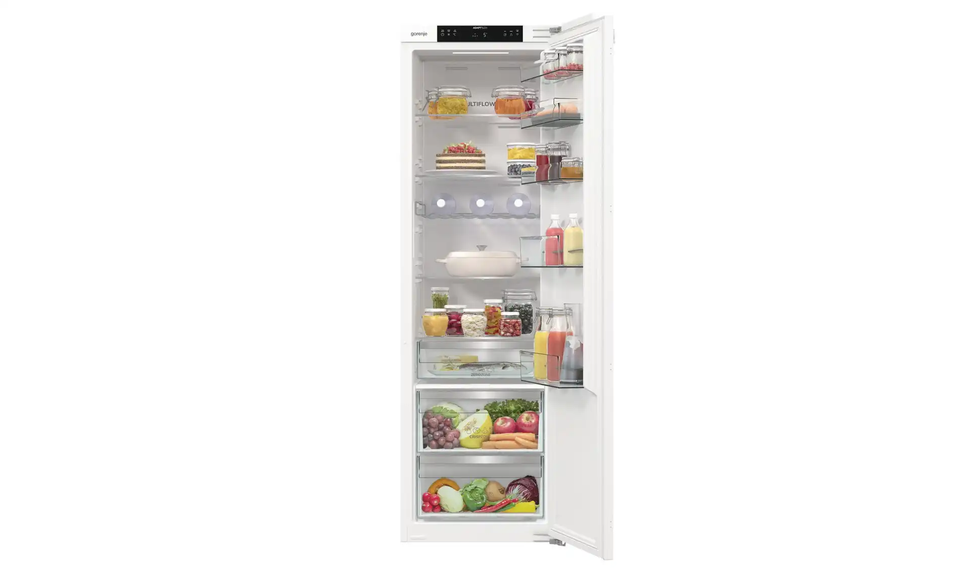 Gorenje Built-in Refrigerator, LED Display, Wi-Fi, 60 cm, White - RI517E62WF