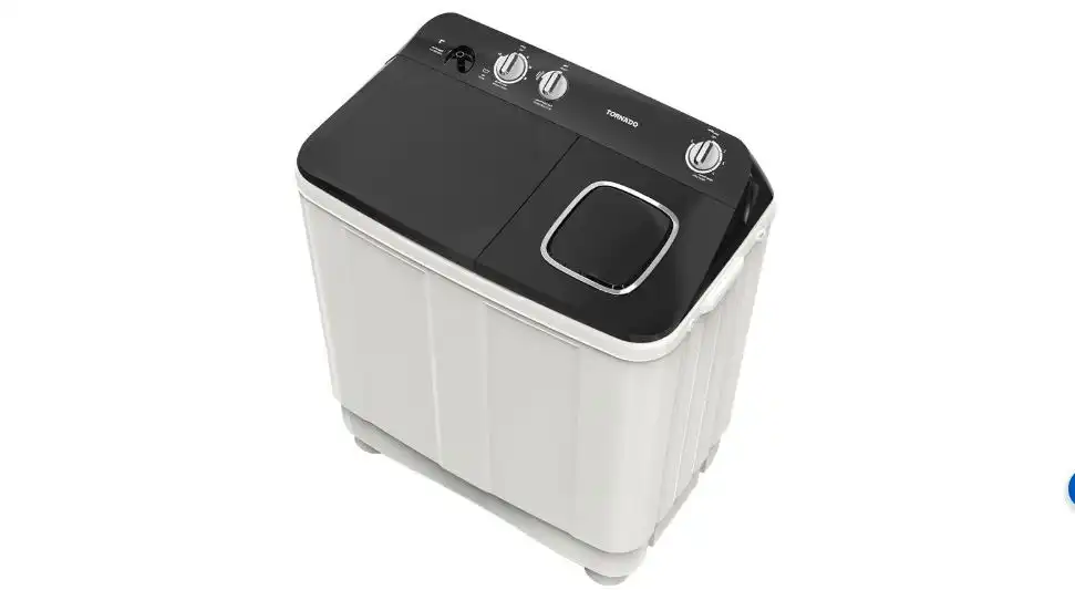 TORNADO Washing Machine Half Auto, 10 Kg, Pump, White / Black - TMH-HS10CP(WK)