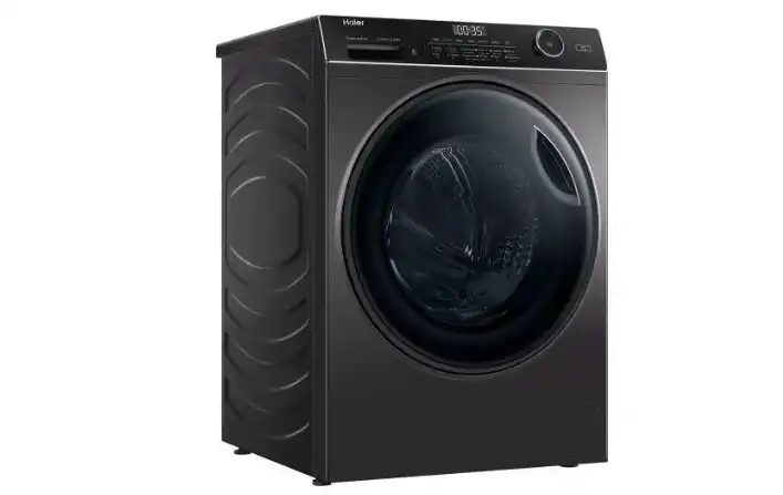 Haier Washing Machine Full Automatic, Front Load, 9kg, Direct Motion Motor & Wi-Fi, Dark Silver - HW90-B14959S8TU1