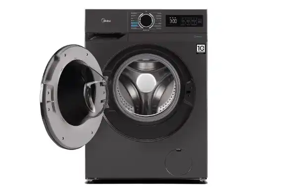 Midea Washing Machine Full Automatic, Front Load, 8kg, Inverter Quattro & Steam, Titanium Grey -  MF110W80B-TT