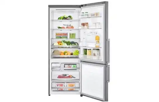 LG Refrigerator, No Frost, 446 L, Bottom Freezer with Ice Maker Water Dispenser, Silver - GC-F689BLCM