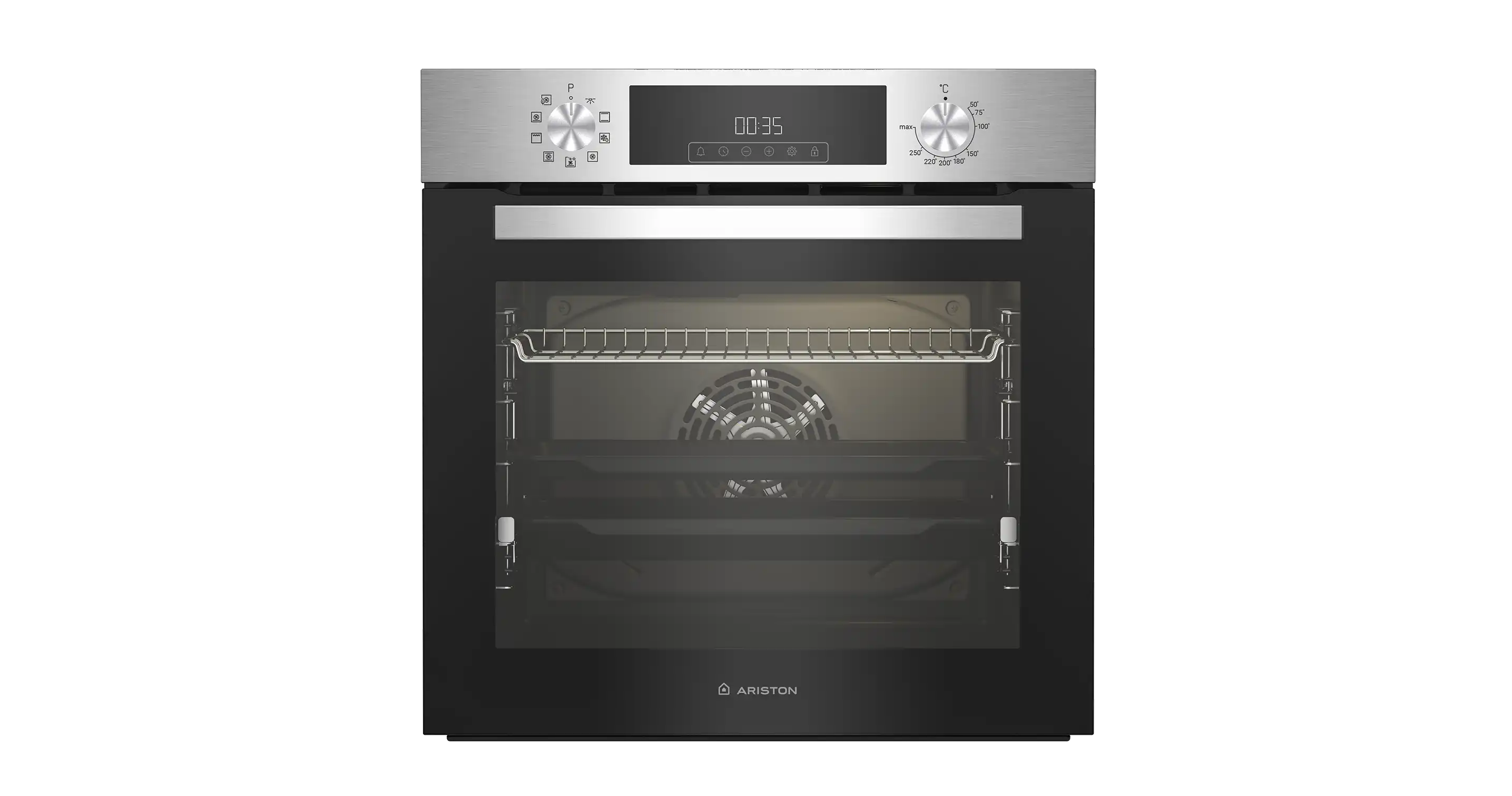 Bundle of Ariston Built-in, Oven with Grill 72 Liter , 60 cm, Stainless Steel - AROE 6R253H XNA + Electric Hob, 4 Burners, 60 cm, Black - HR 609 C A