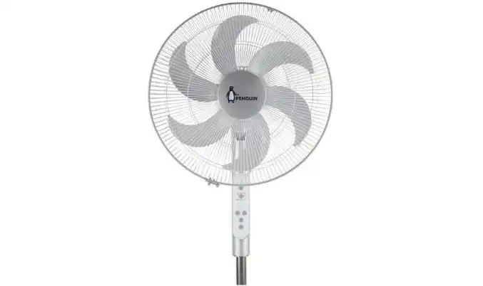 Penguin Breeze Pro Stand Fan, 18 Inch, 6-Blade, Digital with Remote, Stainless Steel - PF 006