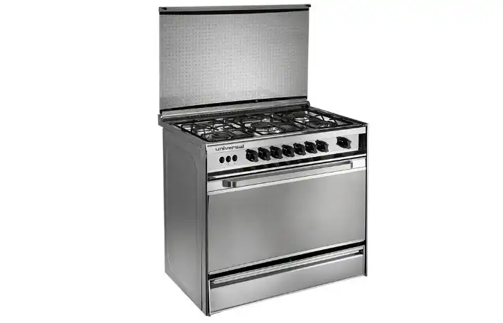 Universal Classic 5-Burner Gas Cooker 90 cm, Silver - UF.ST 8905