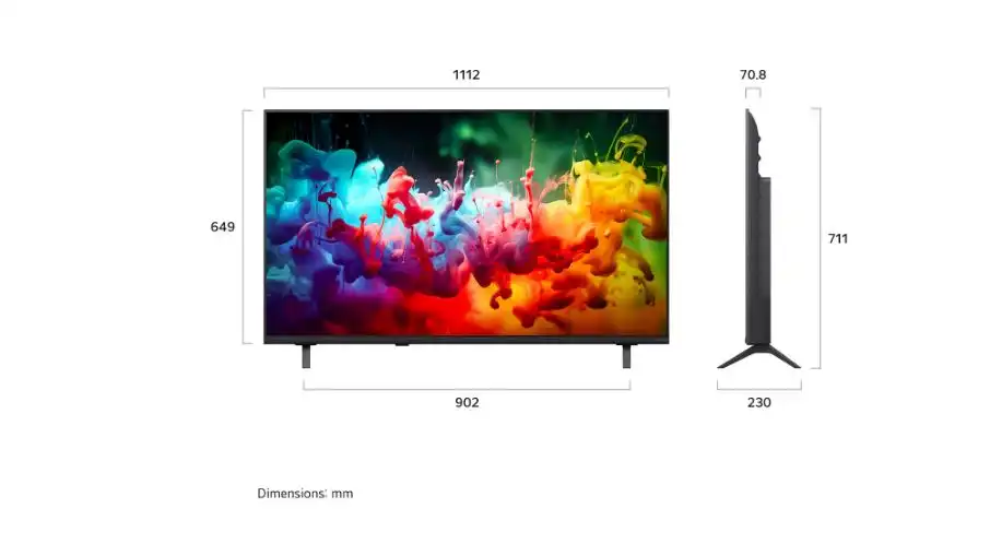 تلفزيون سمارت ال جى AI QNED70، مقاس 50 بوصه، QNED MiniLED، بدقة 4K UHD، بريسيفر داخلي - 50QNED70B6T