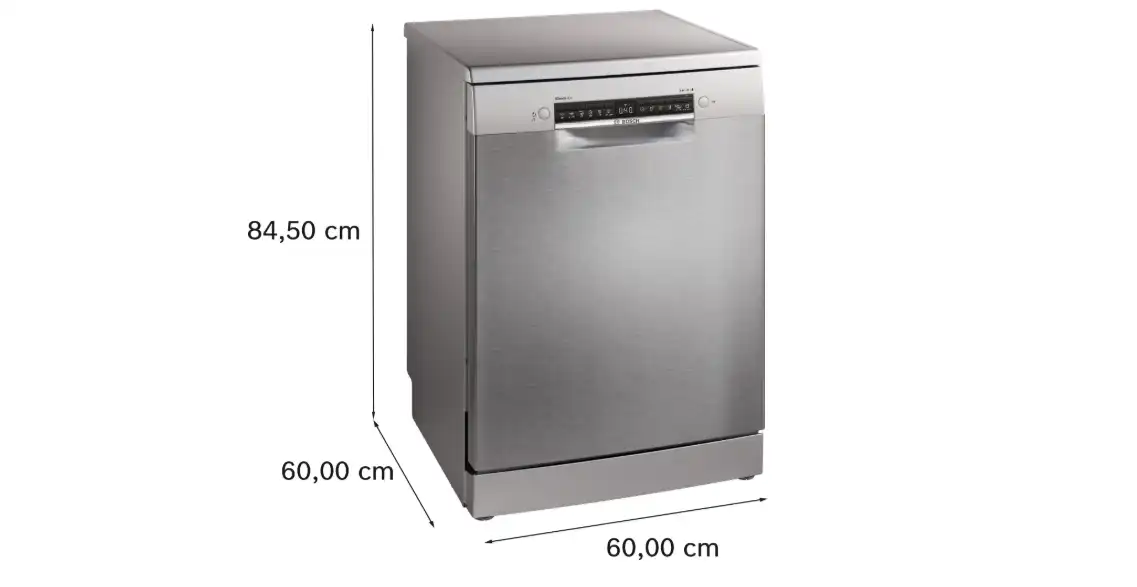 BOSCH Dishwasher, 13 Place Settings, Digital Screen, 60 cm, Silver - SMS4EMI60V