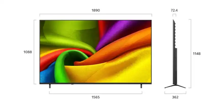 LG 85 Inch NANO 4K UHD AI NU84 Smart TV, Magic Remote, Built-In Receiver - 85NU840B6LA