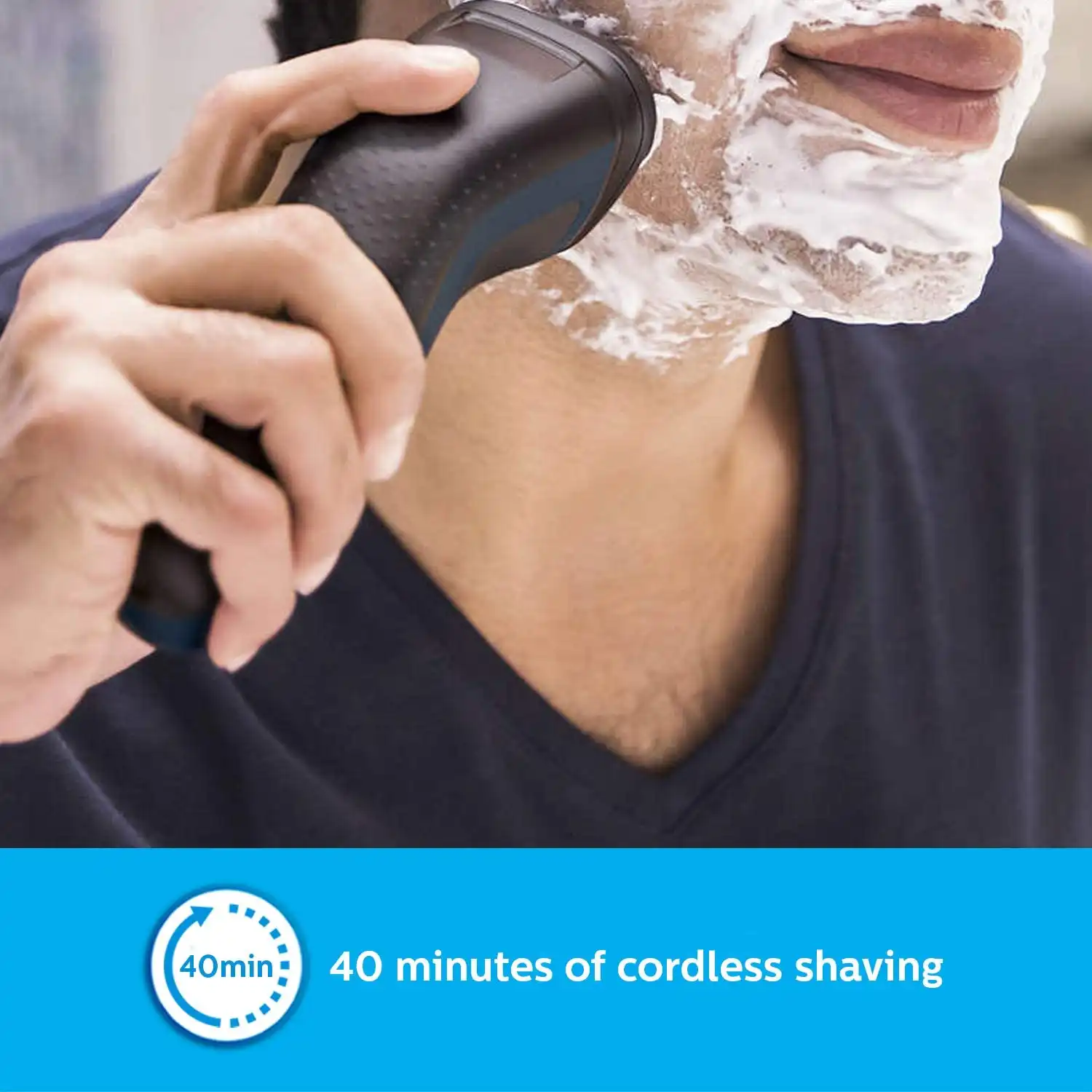 Philips Wet and Dry Electric Shaver, Blue - S1121