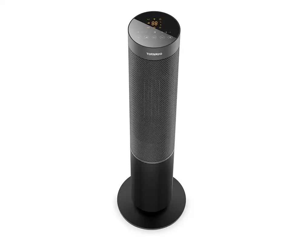 TORNADO Ceramic Heater, 2000 Watt, 16 meter, Remote, black - TPH-2000DF