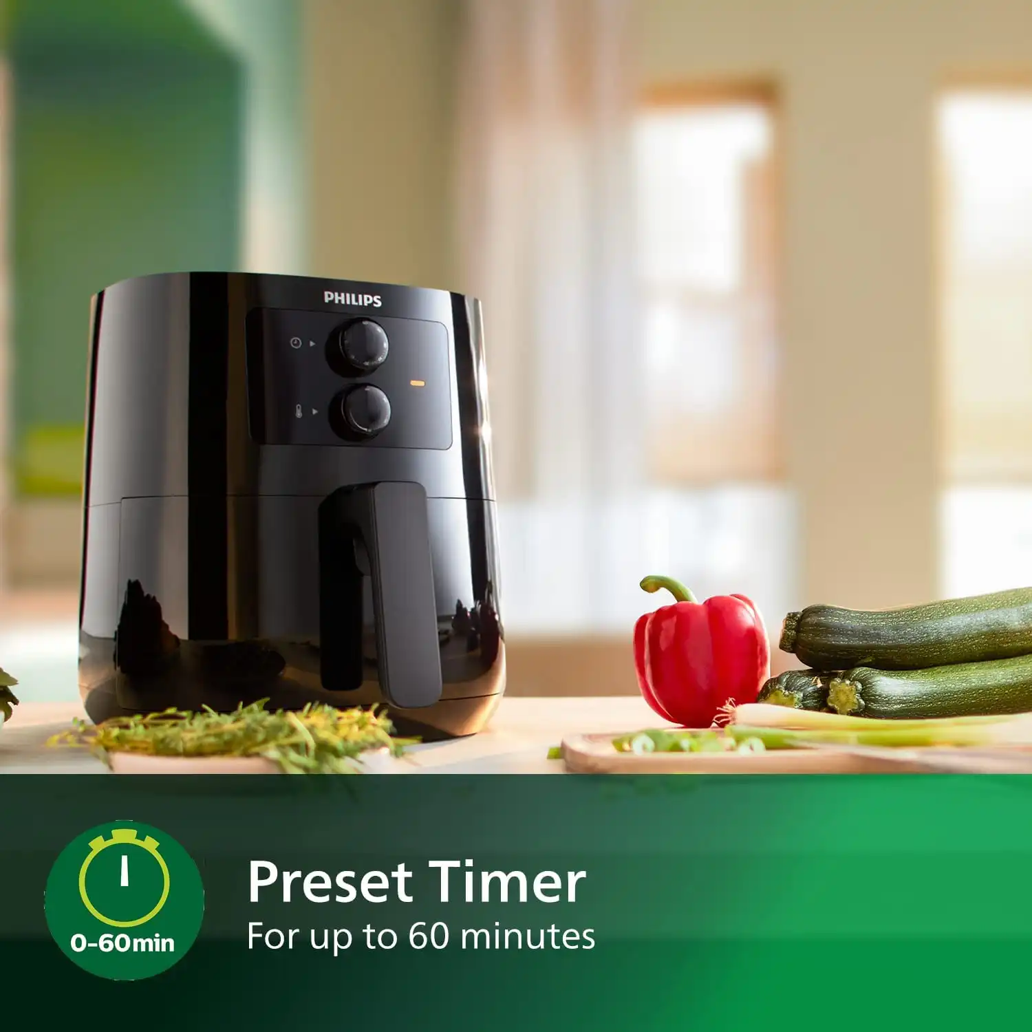 Philips Air Fryer Essential, 4.1 L, 1400 W, Black - HD9200  ( International Warranty )