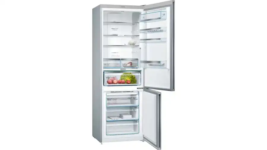 ثلاجة بوش 435 لتر، 2 باب، كومبى باب زجاج اسود - KGN49LB30U