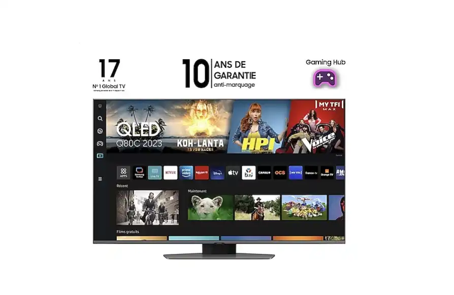 Samsung 55 Inch 4K UHD Smart QLED TV with Built-in Receiver - 55Q80C