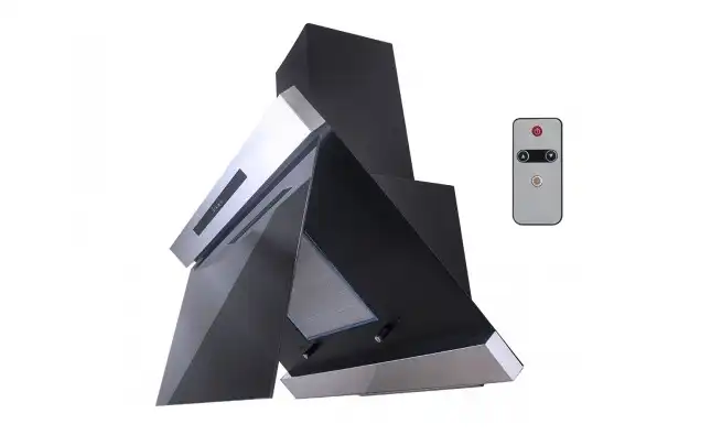 purity Decorative Hood, 3 Speeds, Remote control, 90 cm, Black / Silver - GLASSO