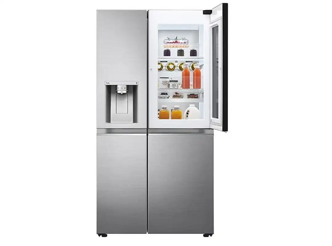 LG InstaView™ Double Door Fridge, 617L, Silver, GC-X257CSES - International Warranty