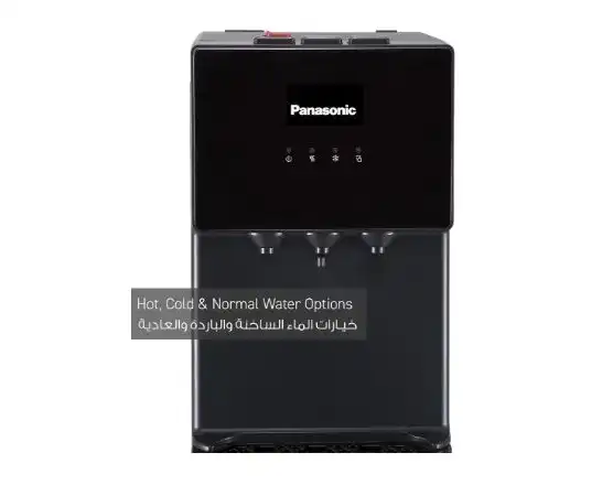 مبرد مياه باناسونيك، 3 حنفية ،تحميل سفلي، أسود & ستانلس ستيل - SDM-WD3438-BF