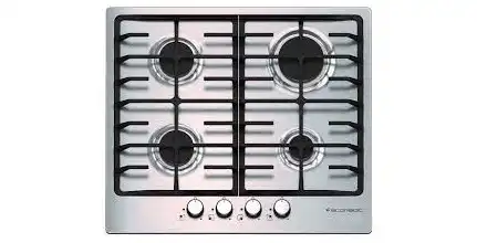 Ecomatic Built-In Hob, 4 Burners, 60 cm, Stainless Steel - S603BC + Built-In Oven, Gas With Grill, 67 Liters, Fan, 60 cm, Stainless / Black - G6404T