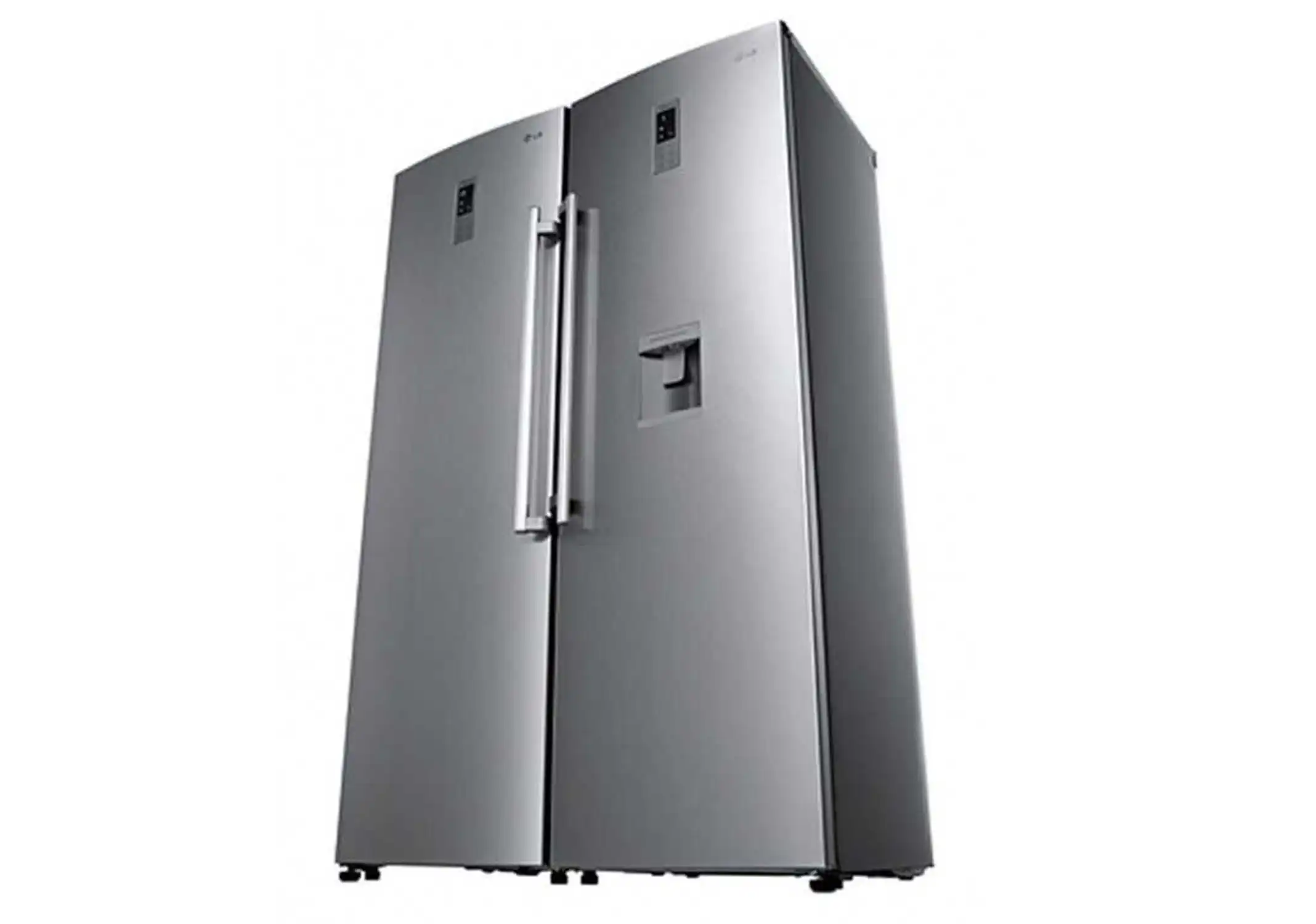 LG Twins Refrigerator and Freezer, No Frost, 708 Liter, Platinum Silver - GC-B414ELFM-GC-F411ELDM