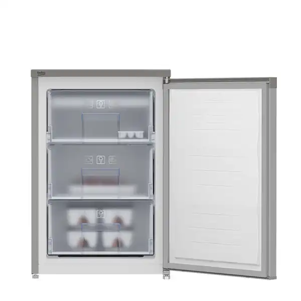 Beko Freestanding Upright Deep Freezer, Defrost, 3 Drawers, 97 Litres, Silver - RFNE102K20S