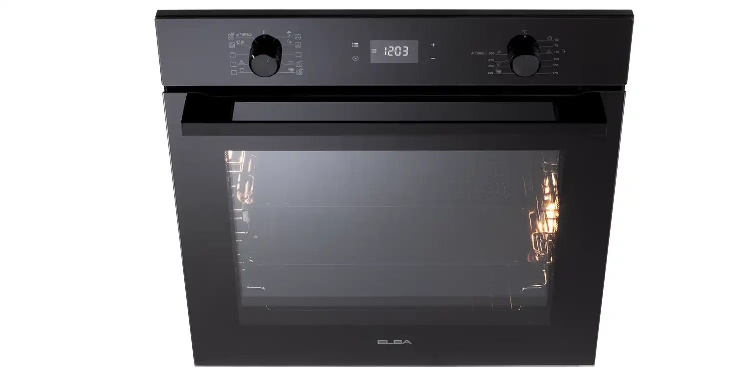 Elba Built-In Electric Oven with Grill, 74 Liters, 60 cm, Steam Function, Black - EL11XLFB300RF