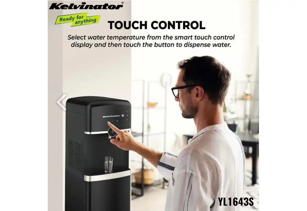 Kelvinator Water Dispenser, 3 Spigots (Cold - Hot - warm), Touch Capacity, Bottom Bottle - YL1643S