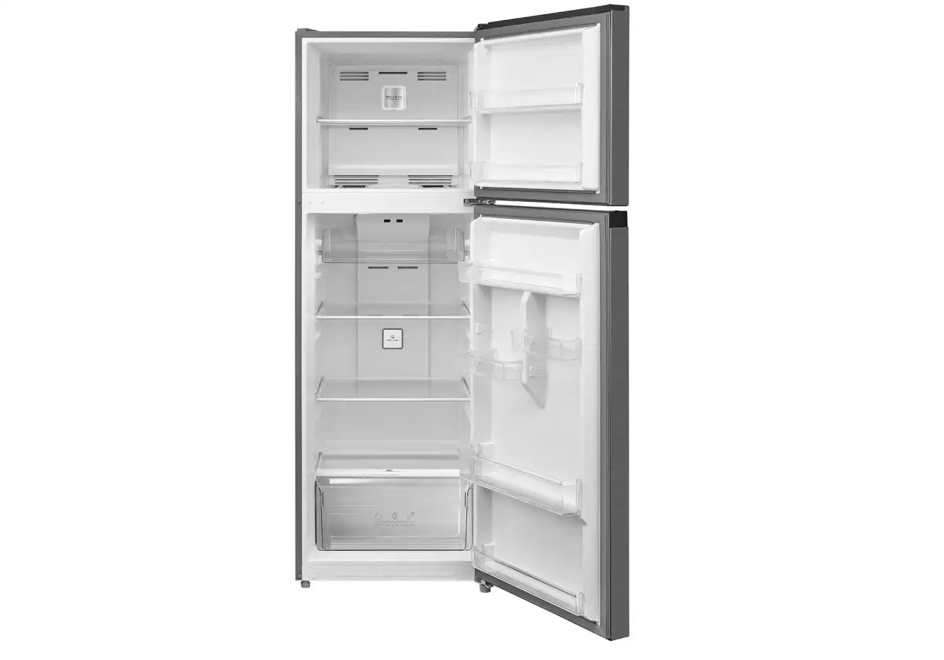 Midea Refrigerator, No Frost, 338 Liters, 2 Doors, Fixed Compressor, Pro Steel - MDRT489MTN46