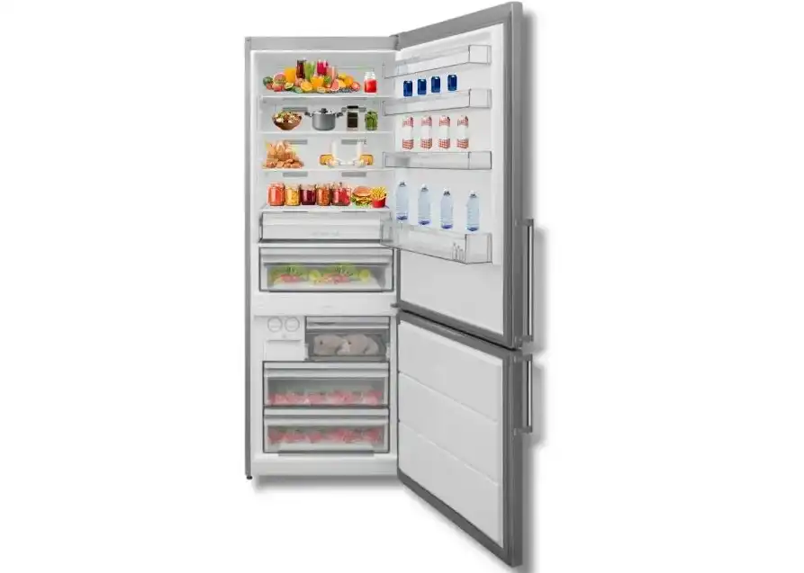 Kelvinator Combi Refrigerator, Two Doors, Bottom Freezer, 481 Liters, Digital, Stainless steel - KTM483TSE - Stainless steel