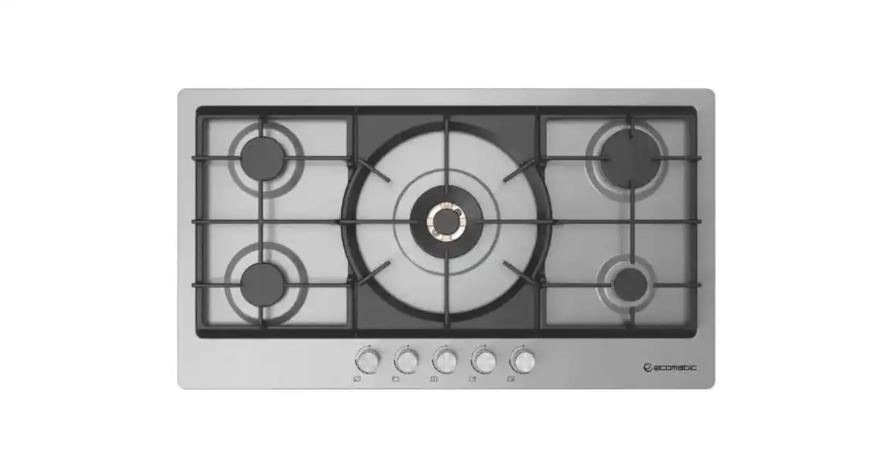 Ecomatic Bundel Of Built In Hob, 5 Burner, 92 cm, Stainless Steel - S983XLPROX-LARGE + Gas Oven With Grill, 64 Liters, 60 cm, Stainless Steel / Black - G6414T