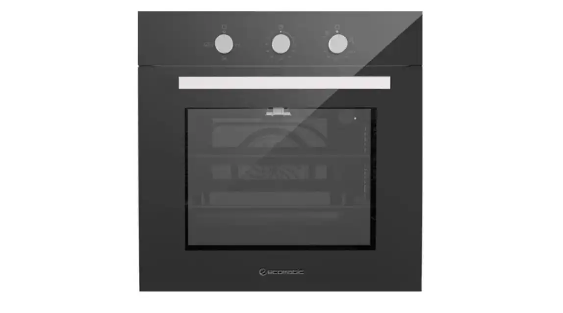 Ecomatic Bundel of Built In Hob, 4 Burner, 60 cm, Black Glass - S607RBC + Gas oven With Grill, 67 Liters, 60 cm, Black - G6404GT