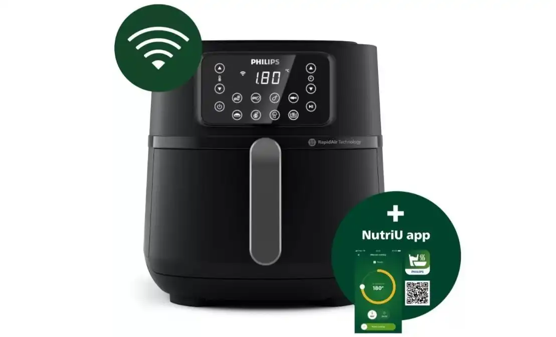 Philips 5000 Series XXL Digital Air Fryer, 7.2 Liters, 2000W, Black - HD9285/93