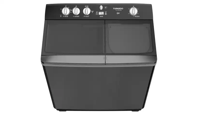 TORNADO Washing Machine Half Auto, 12 Kg, Black - TVH-HM12TS(BK)