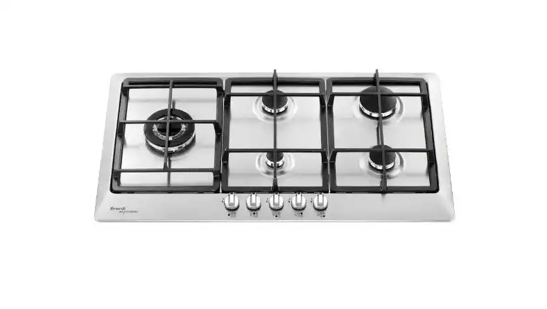 Bundle of Nardi Built-In Oven, Gas, 67 Liters, 2 Fans, 60 cm, Black - FGX08XN + Hob, 5 Gas Burners, 90 cm, Stainless - VG95