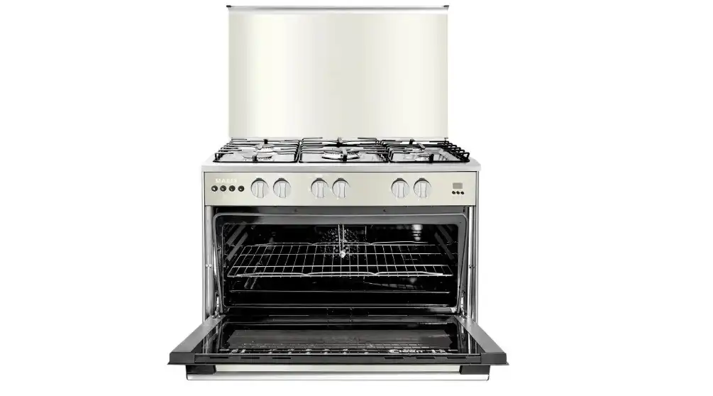 بوتاجاز ماكس 13 يونيون اير، 5 شعلة، مروحة، تايمر ديجيتال، 80*60 سم أسود- C68SS-GC-447-FD-SO-M13-2W-AL