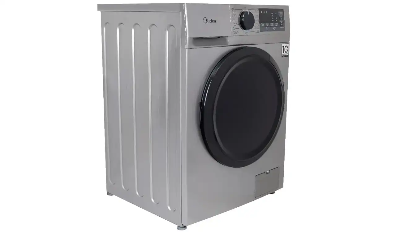 Midea Digital Front Load Full Automatic Washing Machine With Inverter Technology, 7 kg, Dark Silver - MFN09W70B/S
