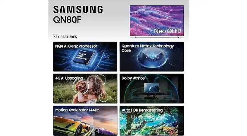 تلفزيون سامسونج 65 بوصةNeo OLED 4K سمارت، بريسيفر داخلي - 65QN80F