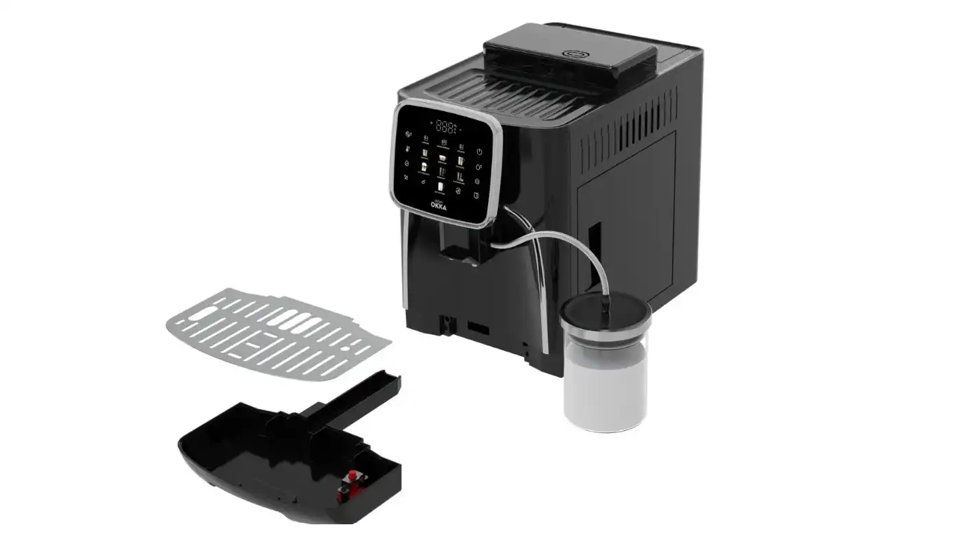 Arzum OKKA Pro M Fully Automatic Espresso Machine, 2 Cups, 1450 Watt, Black / Silver - OK0028-05